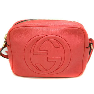 Gucci Soho Disco leather shoulder bag interlocking G logo Red